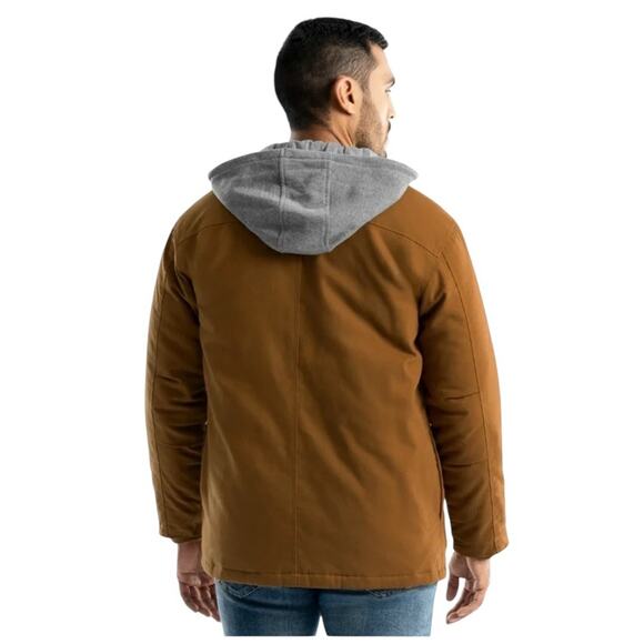 Wrangler Workwear Duck Canvas Hooded Quilted Chore Barn Coat, western Jacket, XL - Picture 3 of 11